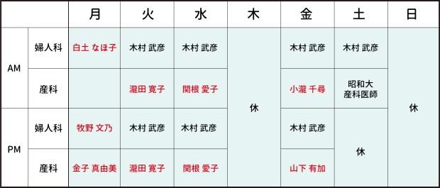 ■医師　赤字は女性医師